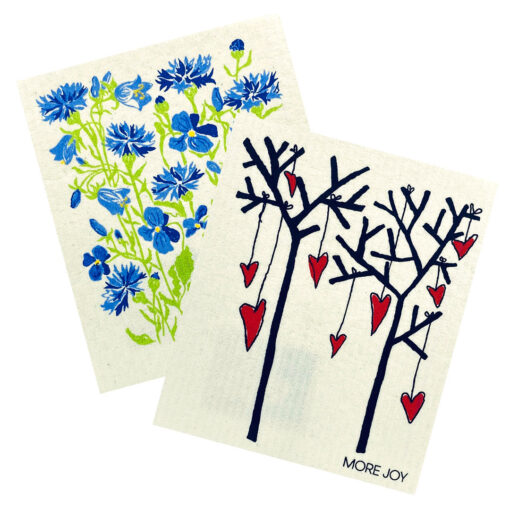 kuchynska-pratelna-utierka-2ks-modre-kvety-stromy-srdcia